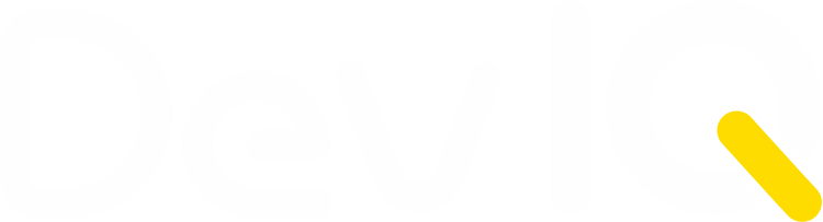 DevIQ horizontal white logo 750x200