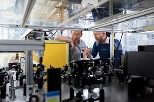 Engineers inspecting assembly line