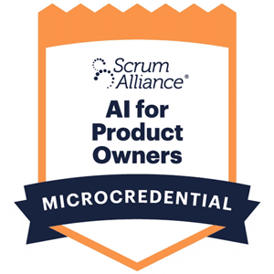 Scrum Alliance AI for Product Owners badge